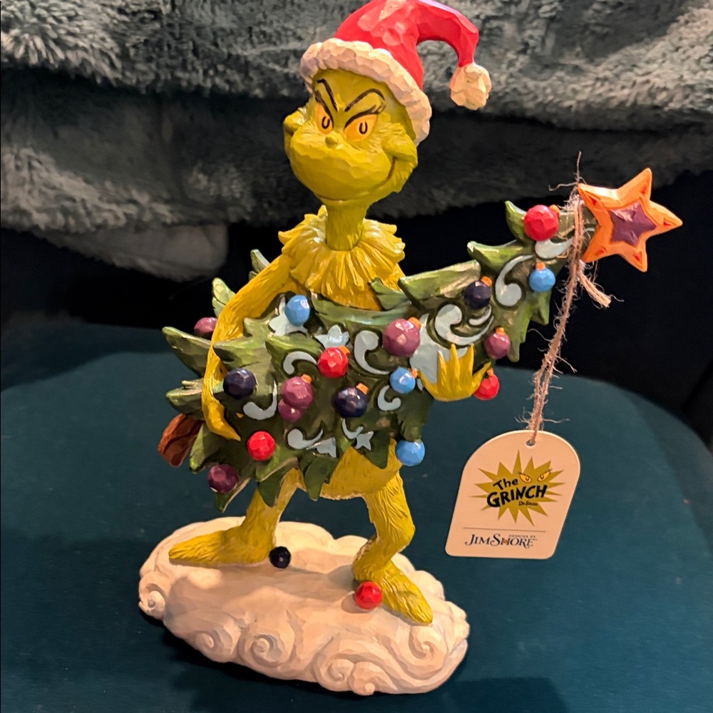 Jim Shore Grinch Stealing Christmas Tree and Red Hat6002067